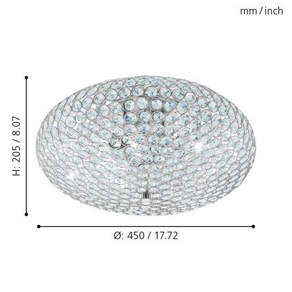 Eglo - Loftlampe 3xE27/60W/230V