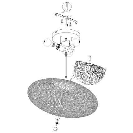 Eglo - Loftlampe 3xE27/60W/230V