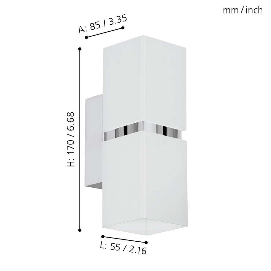 Eglo - LED væglampe 2xGU10-LED/4W/230V
