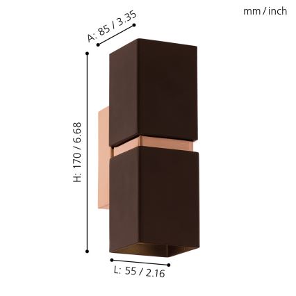 Eglo - LED væglampe 2xGU10-LED/4W/230V