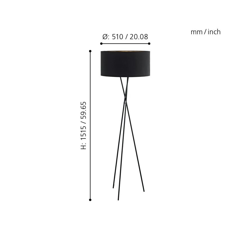 Eglo - Gulvlampe 1xE27/60W/230V
