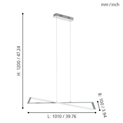 Eglo 95566 - LED lysekrone AGRELA 2xLED/14,4W/230V