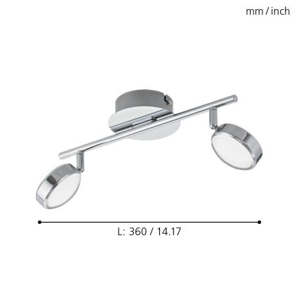 Eglo 95629 - LED spotlamper SALTO 2xLED/5,4W/230V