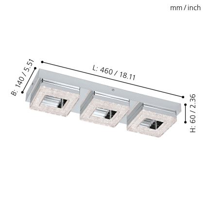 Eglo - LED krystal loftslampe 3xLED/4W/230V