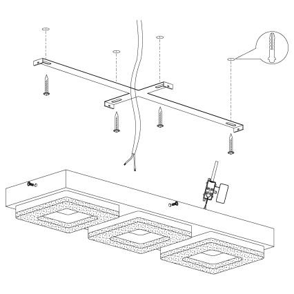 Eglo - LED krystal loftslampe 3xLED/4W/230V