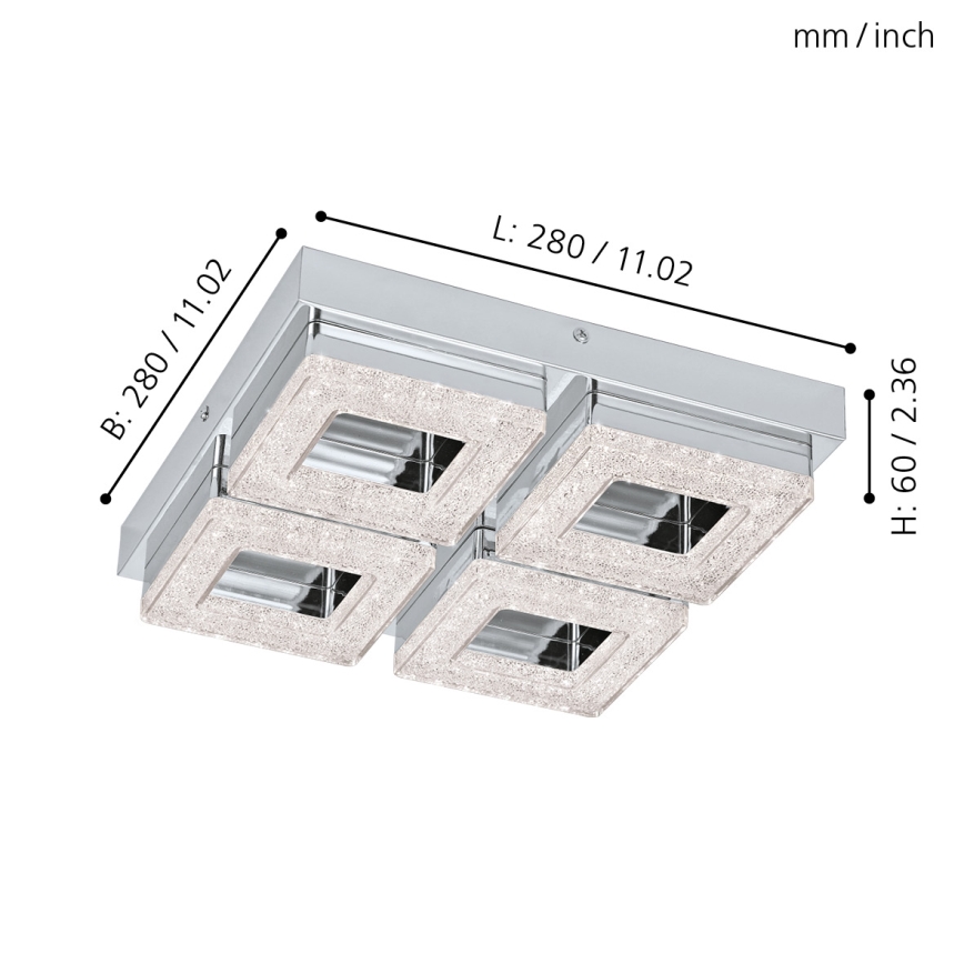 Eglo - LED krystal loftslampe 4xLED/4W/230V