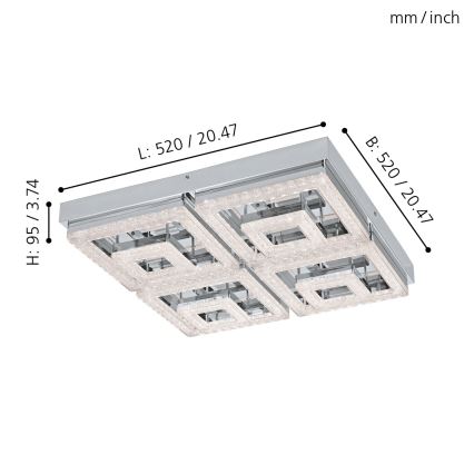 Eglo - LED krystal loftslampe LED/48W/230V