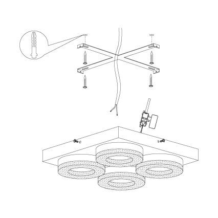 Eglo - LED loftlampe i krystal 4xLED/4W/230V