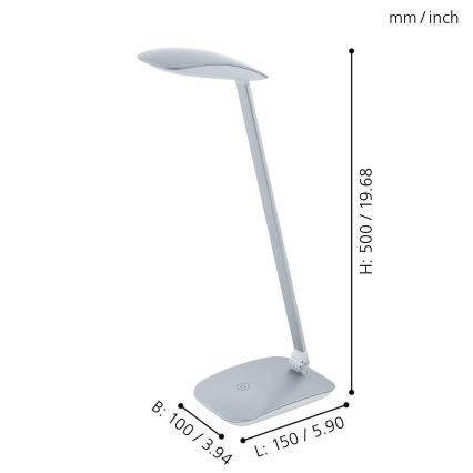 Eglo - LED lysdæmper bordlampe 1xLED/4,5W/USB