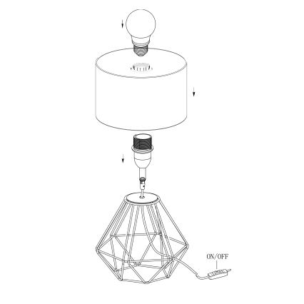 Eglo - Bordlampe 1xE14/60W/230V