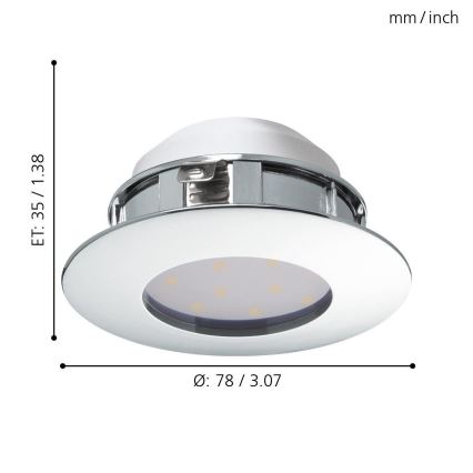 Eglo - LED indbygningsarmatur LED/4,9W/230V