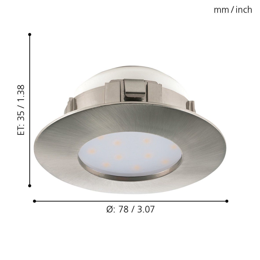 Eglo - 3x LED indbygningslampe PINEDA 1xLED/4,9W/230V