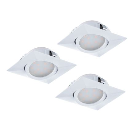 Eglo - LED indbygningsspots 3 stk. PINEDA 1xLED/4,9W/230V