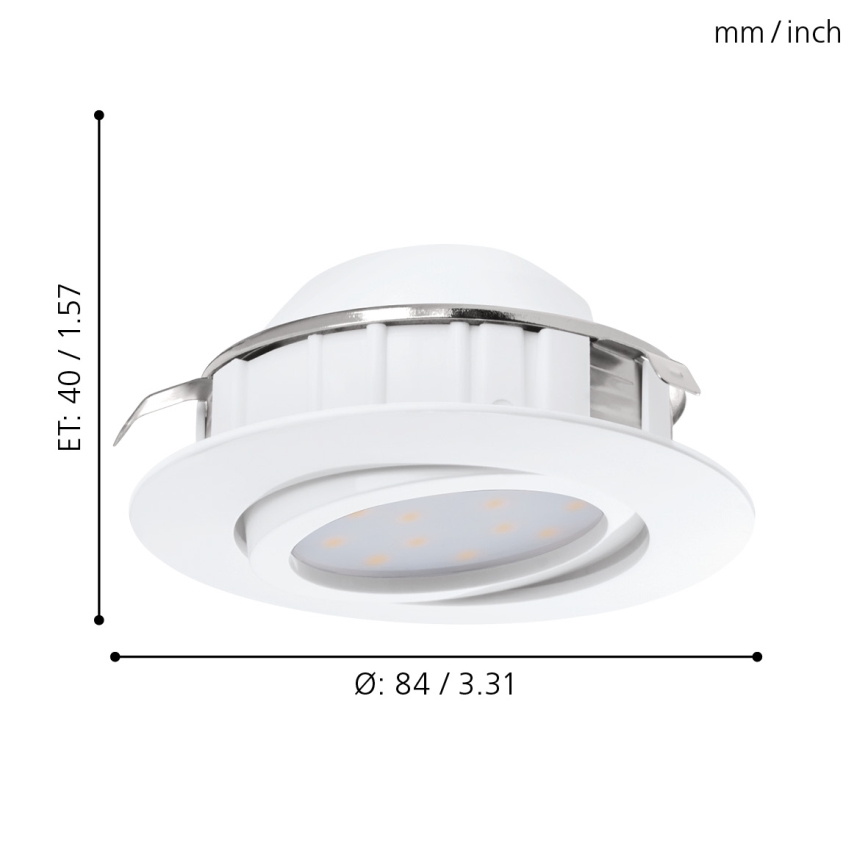 Eglo - SÆT 3x LED indbygningslampe PINEDA 1xLED/4,9W/230V