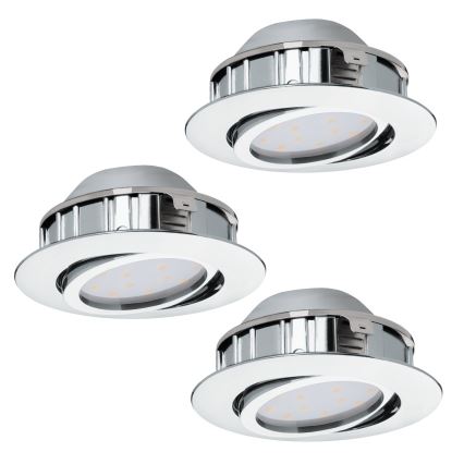 Eglo - 3x LED indbygningsspot PINEDA 1xLED/4,9W/230V