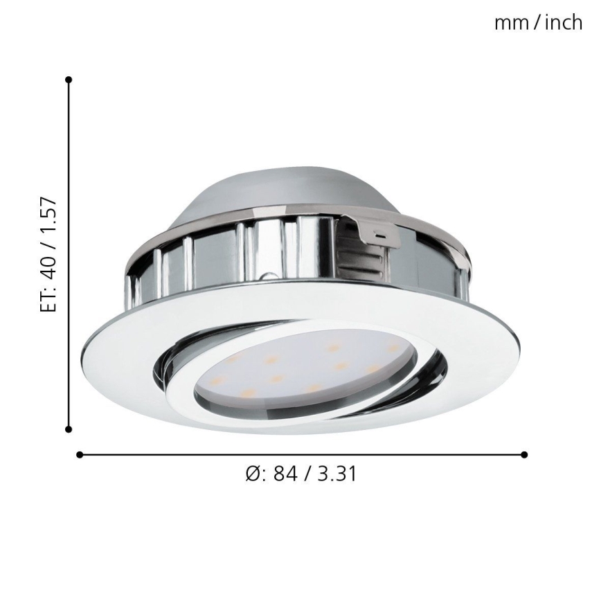 Eglo - 3x LED indbygningsspot PINEDA 1xLED/4,9W/230V