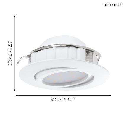 Eglo - SÆT 3x LED indbygningslampe dæmpbar PINEDA 1xLED/5,5W/230V