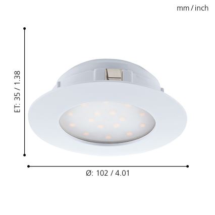 Eglo - LED indbygningslampe 1xLED/11W/230V