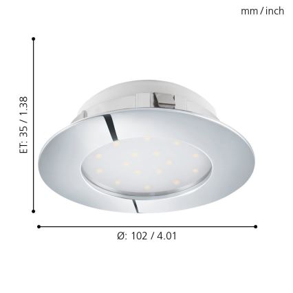 Eglo - LED indbygningslampe 1xLED/12W/230V