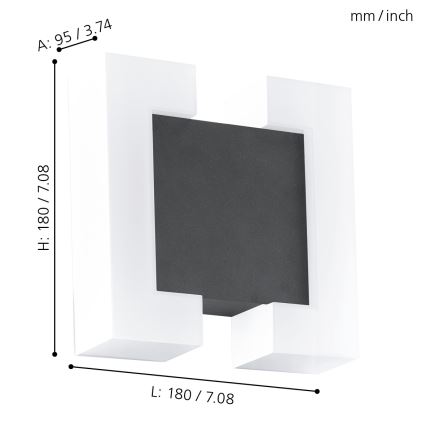 Eglo - Udendørs LED væglampe 2xLED/4,8W IP44