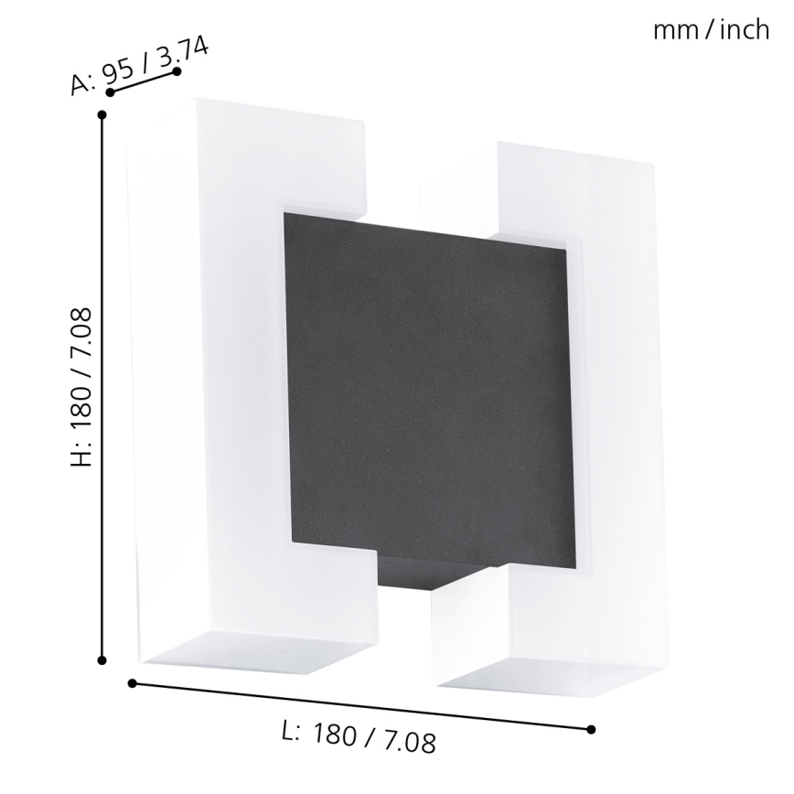 Eglo - Udendørs LED væglampe 2xLED/4,8W IP44