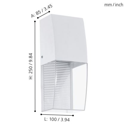 Eglo 95991 - Udendørs LED væglampe SERVOI LED/3,7W IP44