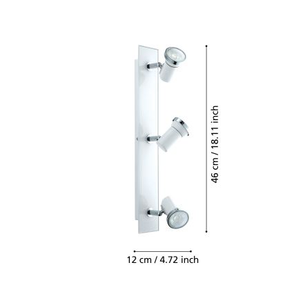 Eglo - LED spotlampe til badeværelse 3xGU10-LED/3,3W/230V