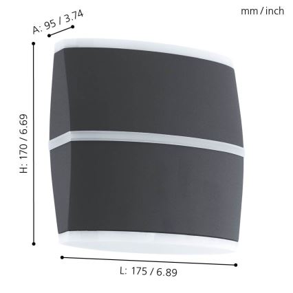 Eglo - Udendørs LED væglampe 2xLED/6W IP44