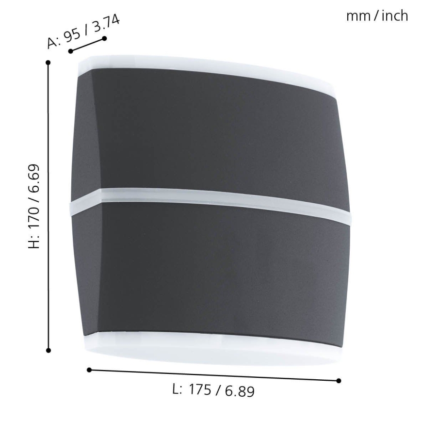 Eglo - Udendørs LED væglampe 2xLED/6W IP44