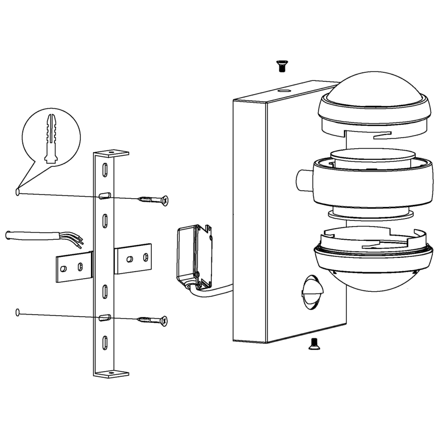 Eglo 96019 - LED udendørs væglampe med sensor SESIMBA 1 2xLED/3,7W IP44