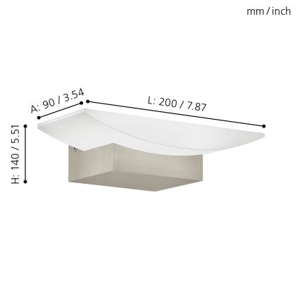 Eglo - LED væglampe 1xLED/5,6W/230V