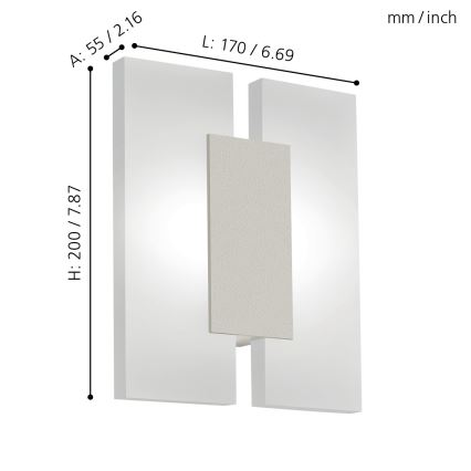 Eglo - LED væglampe 2xLED/4,5W/230V