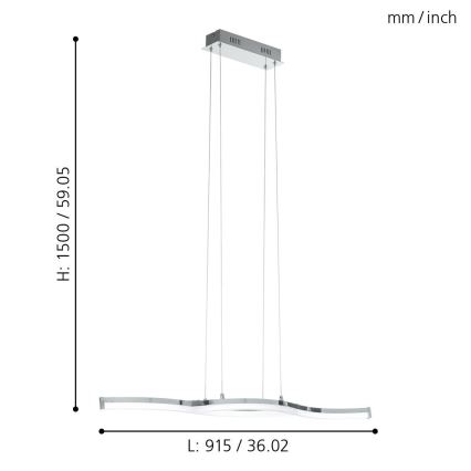 Eglo 96101 - LED lysekrone LASANA 2 2xLED/10,5W/230V