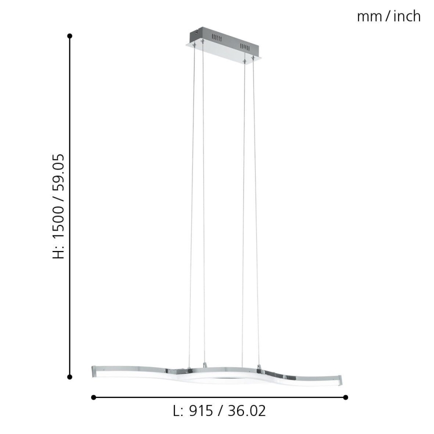 Eglo 96101 - LED lysekrone LASANA 2 2xLED/10,5W/230V