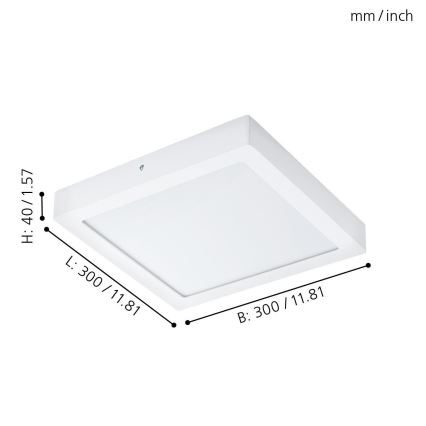 Eglo 96169 - LED loftlampe til badeværelse FUEVA 1 LED/22W/230V IP44 30x30 cm