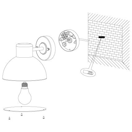 Eglo - Udendørs væglys 1xE27/60W IP44