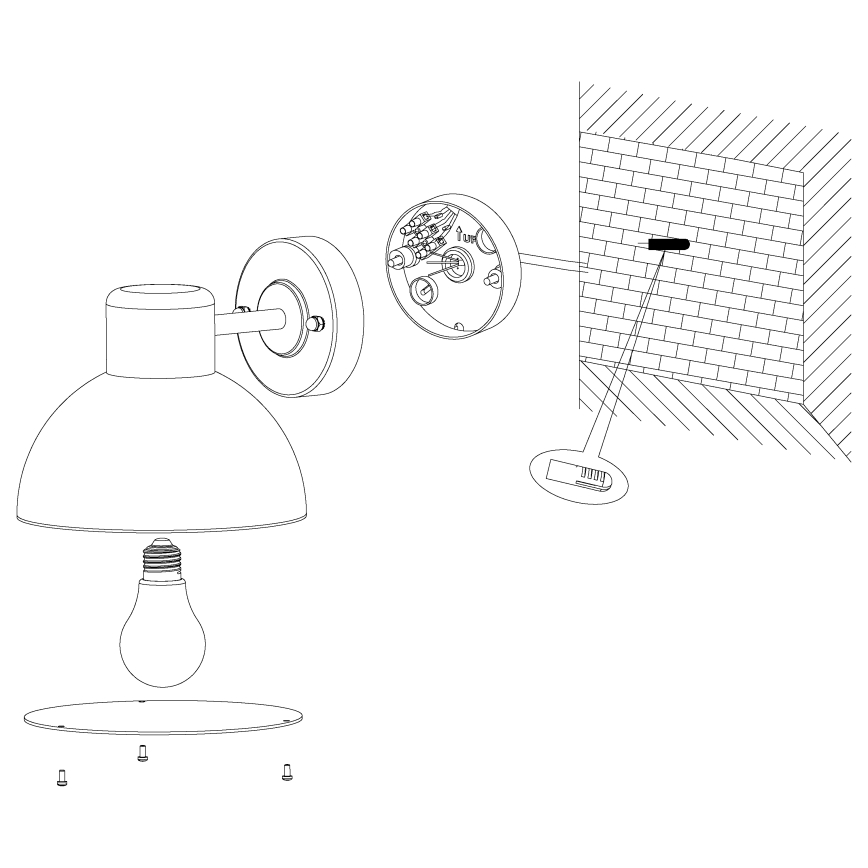 Eglo - Udendørs væglys 1xE27/60W IP44