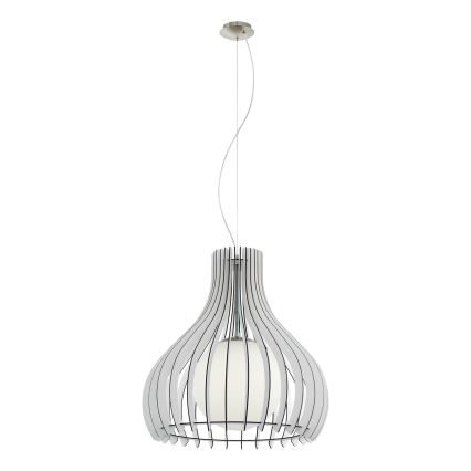 Eglo 96211 - Pendel på kabel TINDORI 1xE27/60W/230V Ø 50 cm hvid