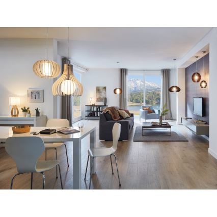 Eglo 96211 - Pendel på kabel TINDORI 1xE27/60W/230V Ø 50 cm hvid