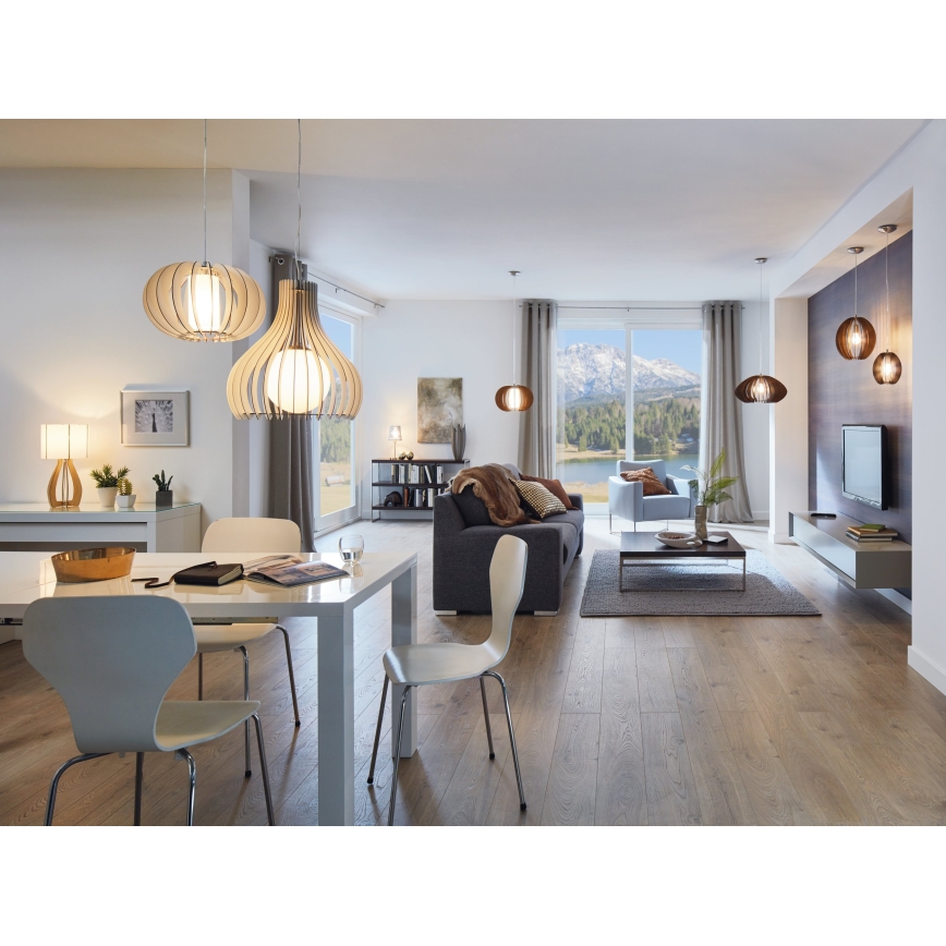 Eglo 96211 - TINDORI pendel med kabel 1xE27/60W/230V Ø 50 cm hvid