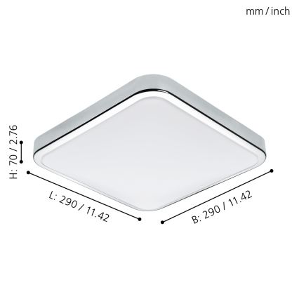 Eglo - LED badeværelseslampe LED/16W/230V IP44