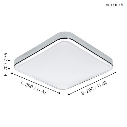 Eglo - LED-loftlampe til badeværelset LED/16W/230V IP44