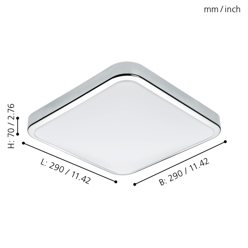 Eglo - LED-loftlampe til badeværelset LED/16W/230V IP44
