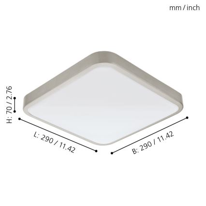 Eglo 96231 - LED loftlampe til badeværelset MANILVA LED/16W/230V IP44