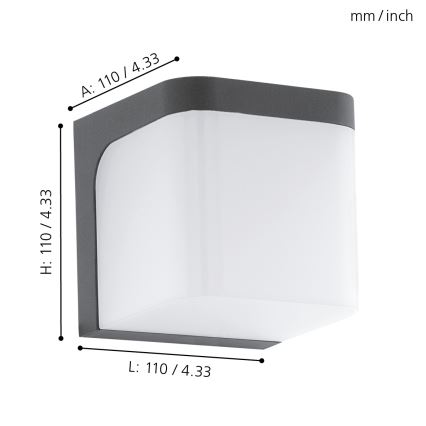 Eglo - Udendørs LED væglampe LED/4,9W/230V IP44