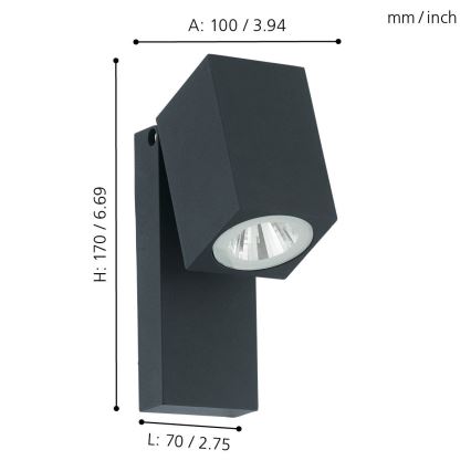 Eglo - Udendørs LED væglampe LED/5W/230V IP44