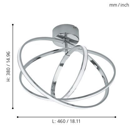 Eglo - LED loftlampe 3xLED/12W+14W+9W/230V