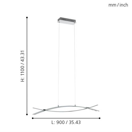 Eglo - LED lysekrone i en snor 3xLED/9W/230V