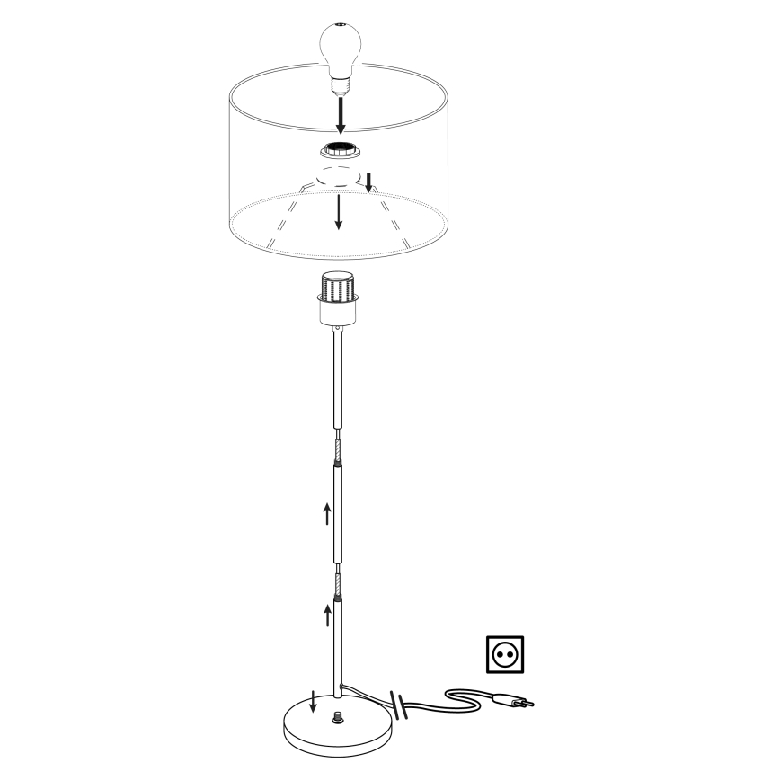 Eglo 96377 - Gulvlampe PASTERI 1xE27/60W/230V Ø 28 cm grå