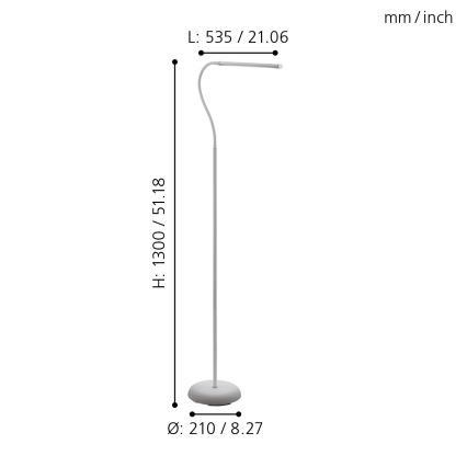 Eglo - LED Dæmpbar touch-funktion gulvlampe LED/4,5W/230V